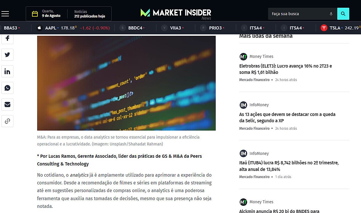 M&A: Aplicando analytics na jornada de fuses e aquisies